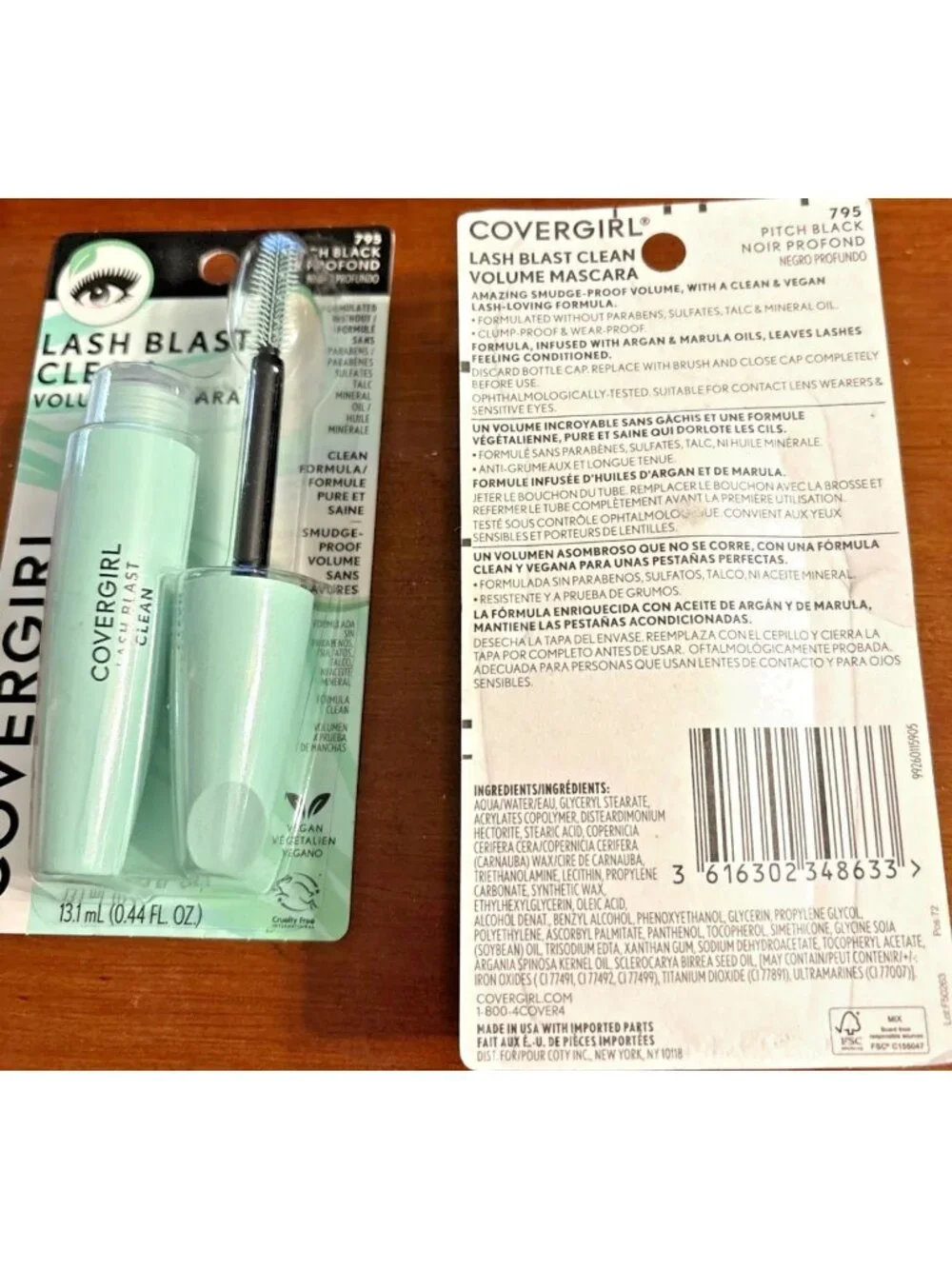 Covergirl Lash Blast Clean Volume Mascara Pitch Black 795 Vegan Formula (1) NWT